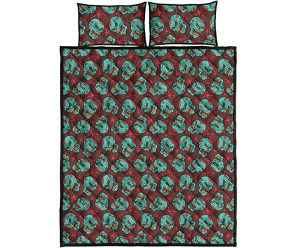 Bloody Zombie Pattern Print Quilt Bed Set