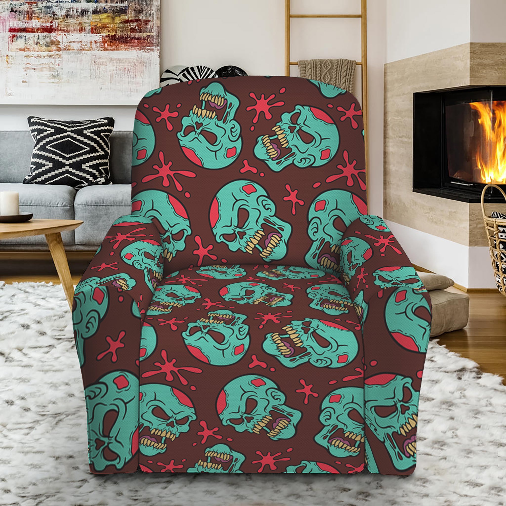 Bloody Zombie Pattern Print Recliner Slipcover