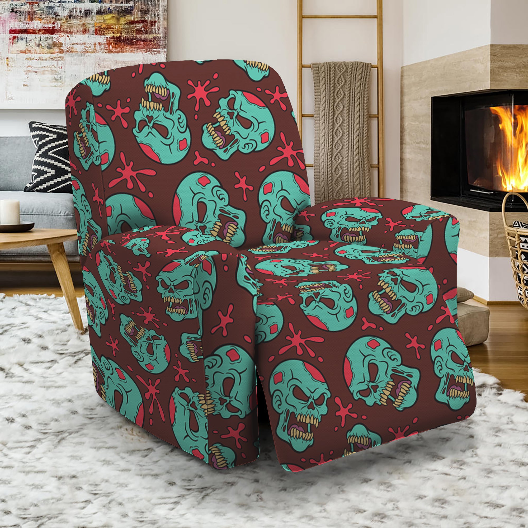 Bloody Zombie Pattern Print Recliner Slipcover