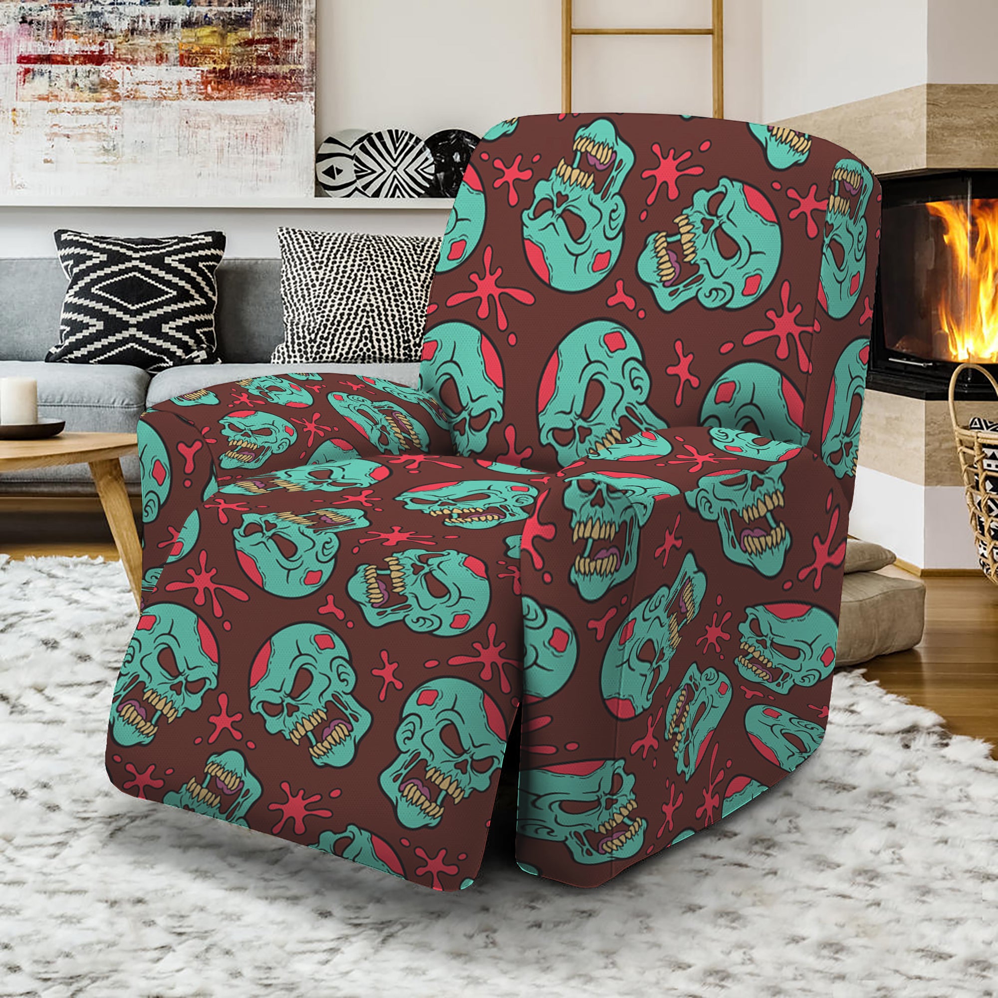 Bloody Zombie Pattern Print Recliner Slipcover