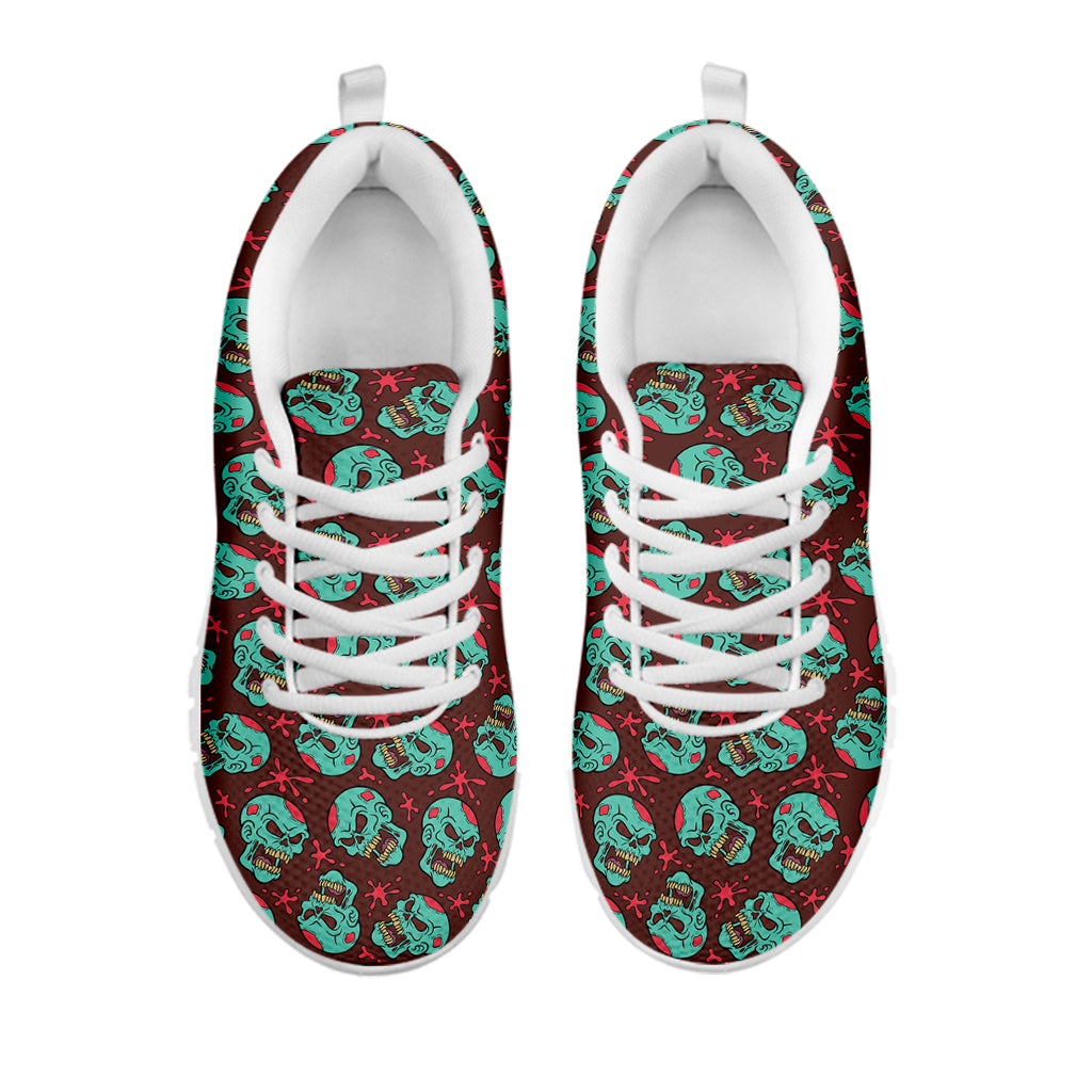 Bloody Zombie Pattern Print White Sneakers