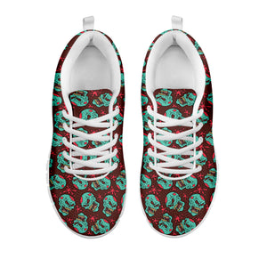 Bloody Zombie Pattern Print White Sneakers