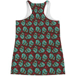 Bloody Zombie Pattern Print Women's Racerback Tank Top