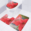 Blooming Amaryllis Print 3 Piece Bath Mat Set