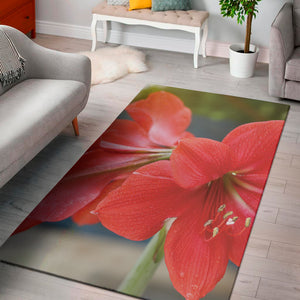 Blooming Amaryllis Print Area Rug