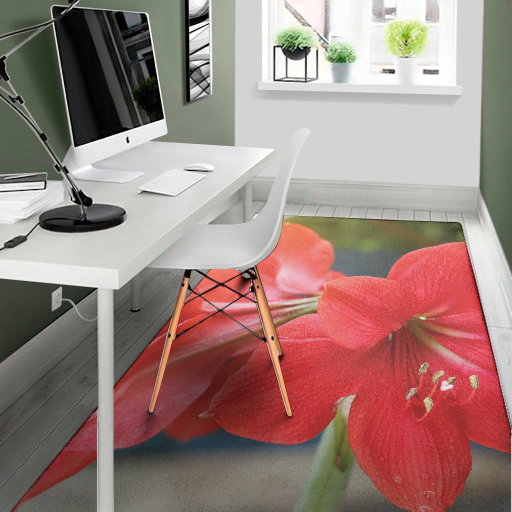 Blooming Amaryllis Print Area Rug