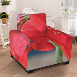 Blooming Amaryllis Print Armchair Slipcover