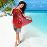 Blooming Amaryllis Print Beach Sarong Wrap