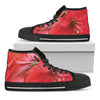 Blooming Amaryllis Print Black High Top Shoes