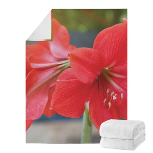 Blooming Amaryllis Print Blanket