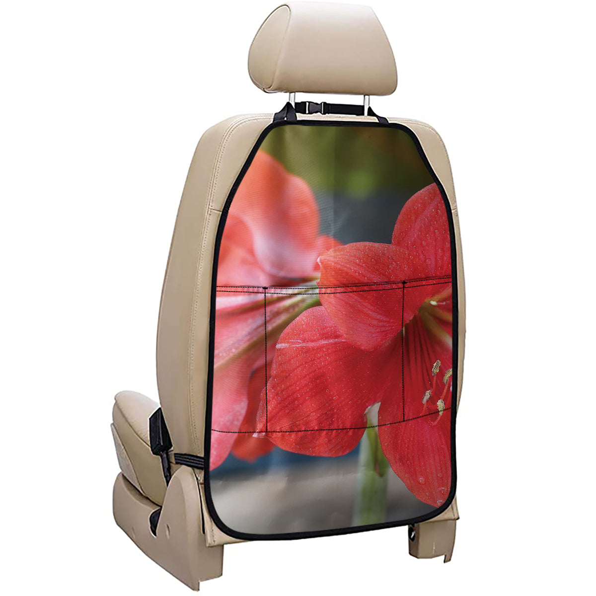 Blooming Amaryllis Print Car Seat Organizers