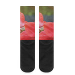 Blooming Amaryllis Print Crew Socks