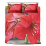 Blooming Amaryllis Print Duvet Cover Bedding Set