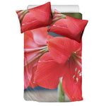 Blooming Amaryllis Print Duvet Cover Bedding Set