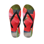 Blooming Amaryllis Print Flip Flops