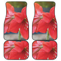 Blooming Amaryllis Print Front and Back Car Floor Mats