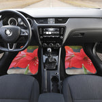 Blooming Amaryllis Print Front and Back Car Floor Mats