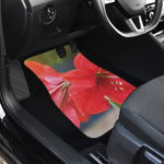 Blooming Amaryllis Print Front and Back Car Floor Mats