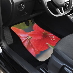 Blooming Amaryllis Print Front and Back Car Floor Mats