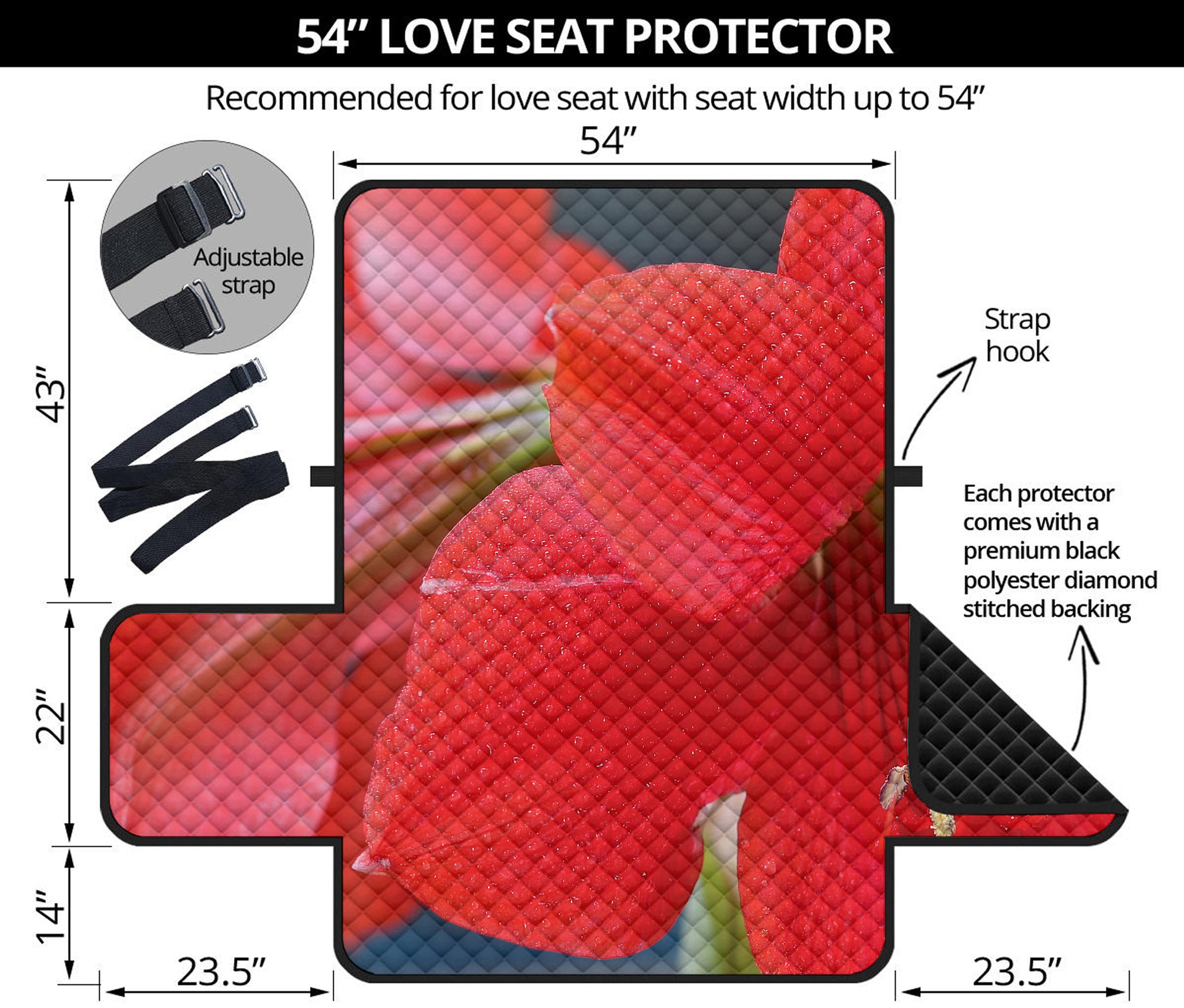 Blooming Amaryllis Print Loveseat Protector