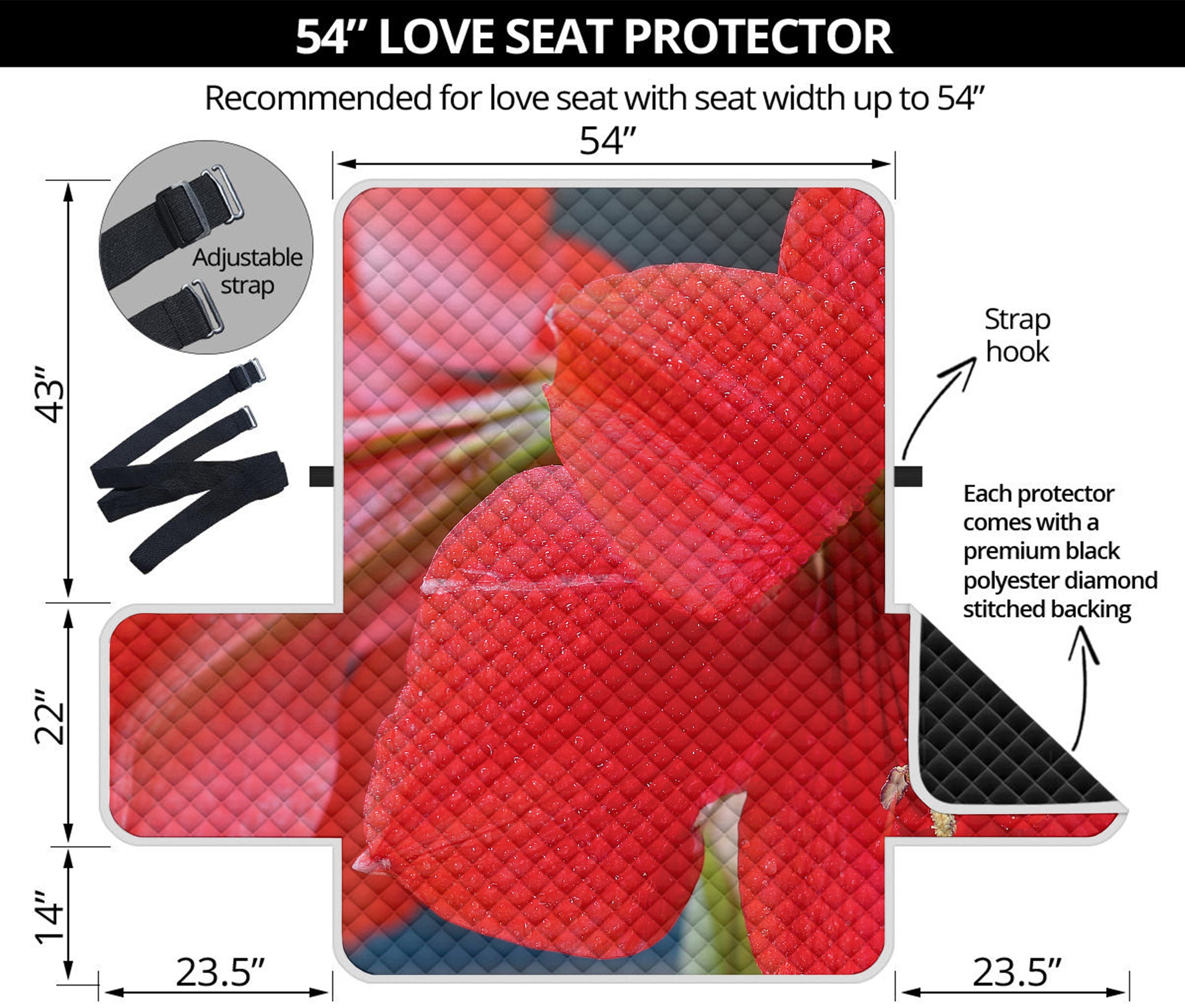 Blooming Amaryllis Print Loveseat Protector