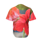 Blooming Amaryllis Print Men's Baseball Jersey