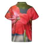 Blooming Amaryllis Print Men's Short Sleeve Shirt