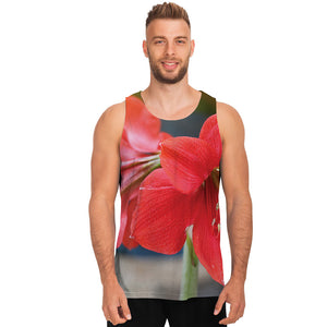 Blooming Amaryllis Print Men's Tank Top