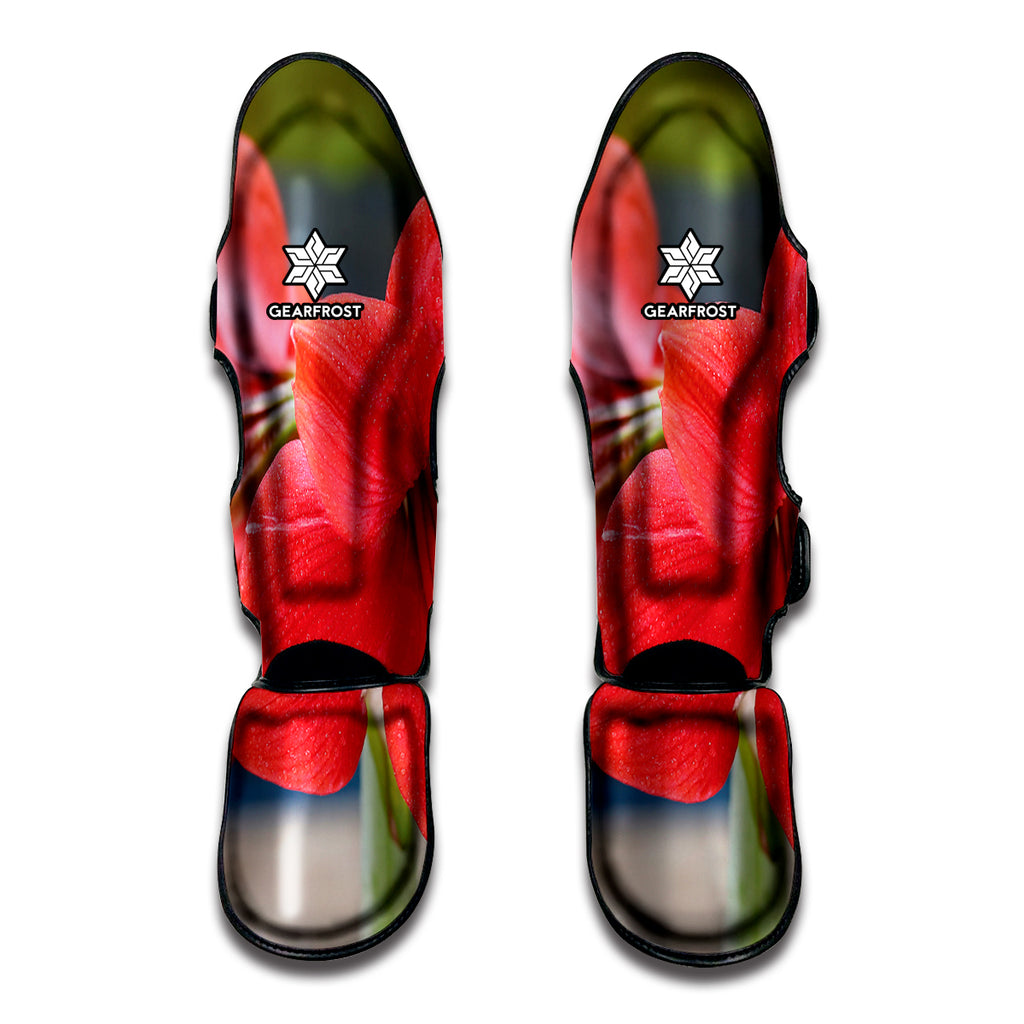 Blooming Amaryllis Print Muay Thai Shin Guard