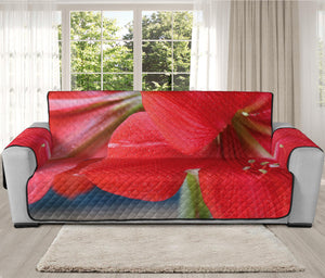 Blooming Amaryllis Print Oversized Sofa Protector