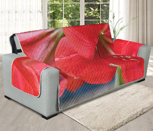 Blooming Amaryllis Print Oversized Sofa Protector