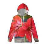 Blooming Amaryllis Print Pullover Hoodie