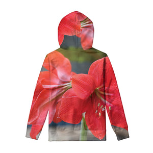 Blooming Amaryllis Print Pullover Hoodie