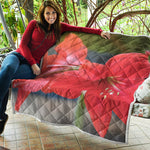 Blooming Amaryllis Print Quilt