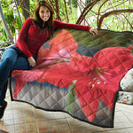 Blooming Amaryllis Print Quilt