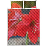 Blooming Amaryllis Print Quilt Bed Set