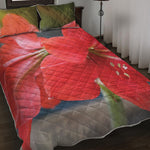 Blooming Amaryllis Print Quilt Bed Set