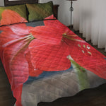 Blooming Amaryllis Print Quilt Bed Set