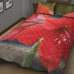 Blooming Amaryllis Print Quilt Bed Set