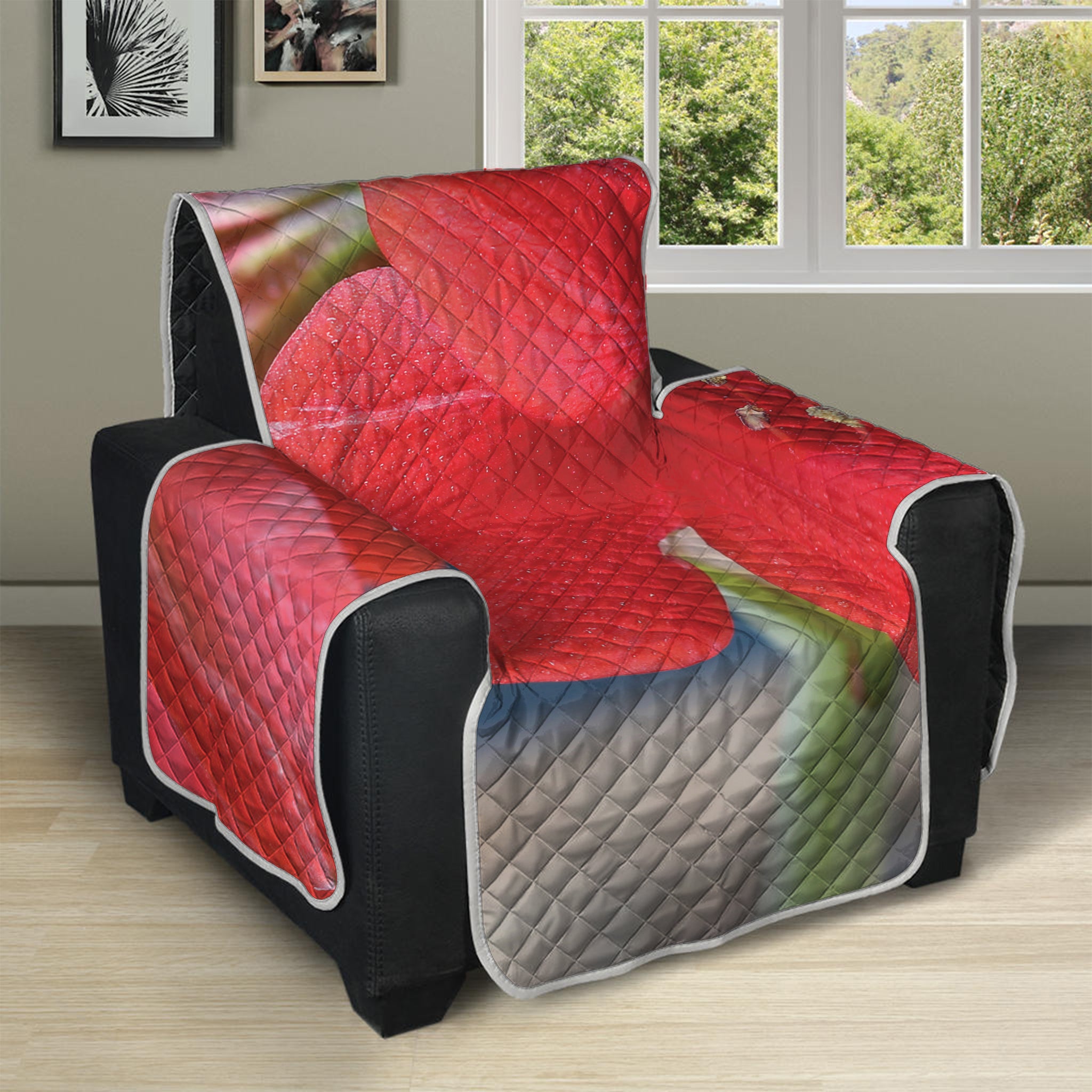 Blooming Amaryllis Print Recliner Protector