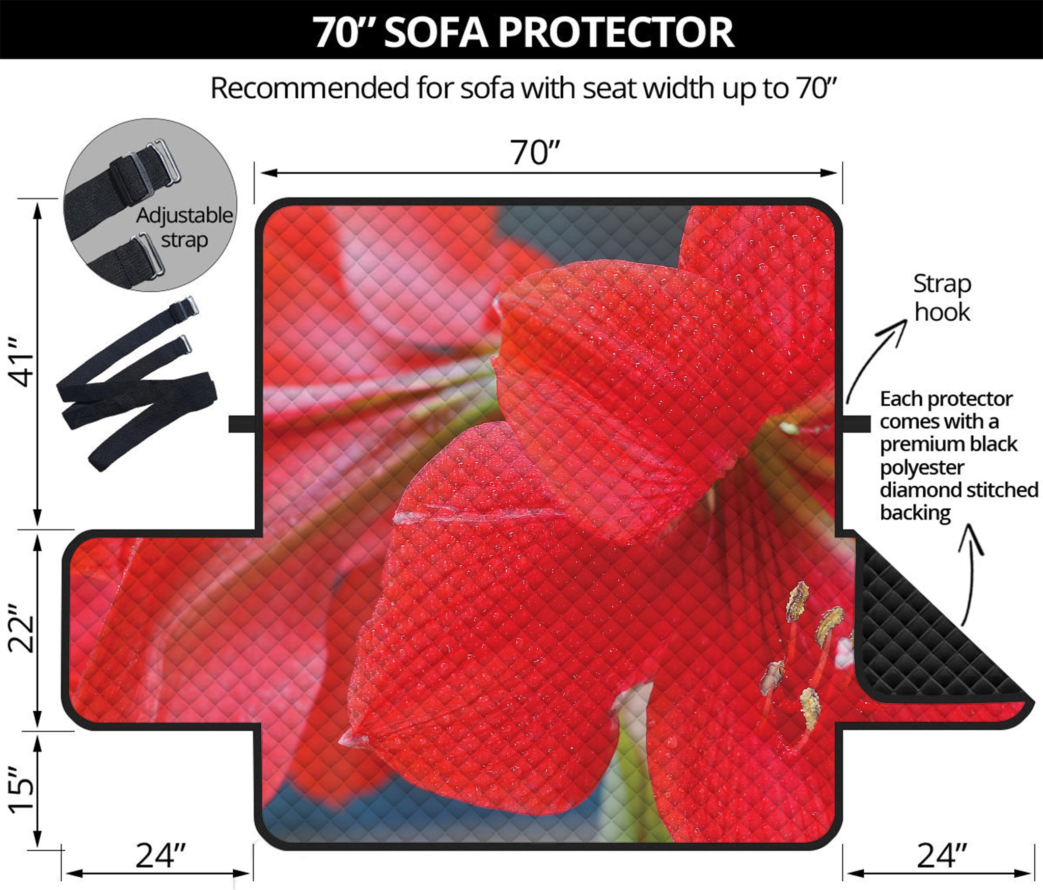 Blooming Amaryllis Print Sofa Protector