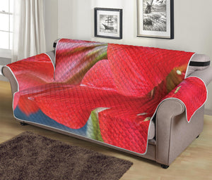 Blooming Amaryllis Print Sofa Protector