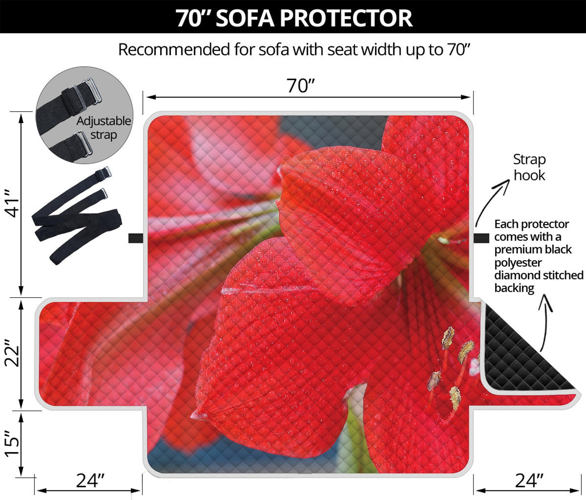 Blooming Amaryllis Print Sofa Protector