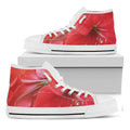 Blooming Amaryllis Print White High Top Sneakers