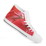 Blooming Amaryllis Print White High Top Shoes