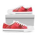 Blooming Amaryllis Print White Low Top Sneakers