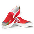 Blooming Amaryllis Print White Slip On Sneakers