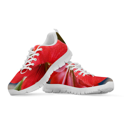 Blooming Amaryllis Print White Sneakers