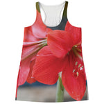 Blooming Amaryllis Print Women's Racerback Tank Top