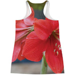 Blooming Amaryllis Print Women's Racerback Tank Top